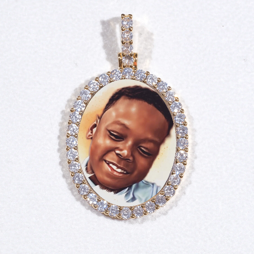 3D Oval Custom Picture Pendant