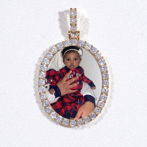 3D Oval Custom Picture Pendant