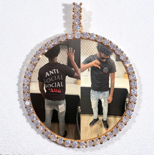 LARGE 3D CIRCLE CUSTOM PICTURE PENDANT