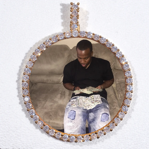 LARGE 3D CIRCLE CUSTOM PICTURE PENDANT