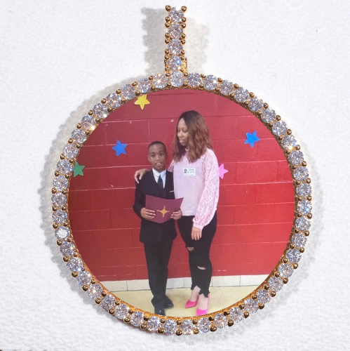 LARGE 3D CIRCLE CUSTOM PICTURE PENDANT