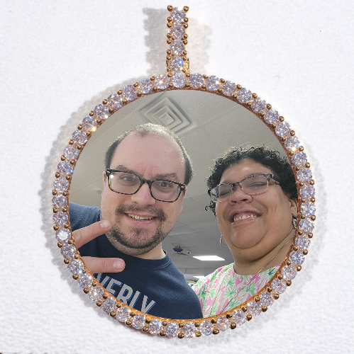 LARGE 3D CIRCLE CUSTOM PICTURE PENDANT