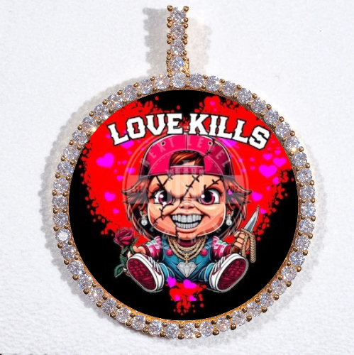 LARGE 3D CIRCLE CUSTOM PICTURE PENDANT
