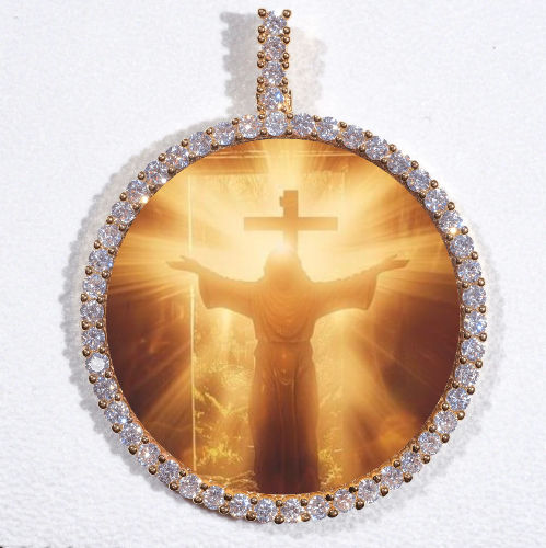 LARGE 3D CIRCLE CUSTOM PICTURE PENDANT