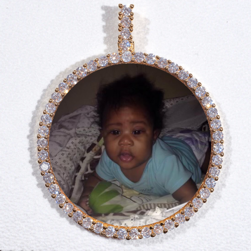 LARGE 3D CIRCLE CUSTOM PICTURE PENDANT