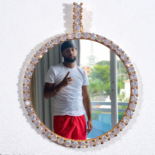 LARGE 3D CIRCLE CUSTOM PICTURE PENDANT