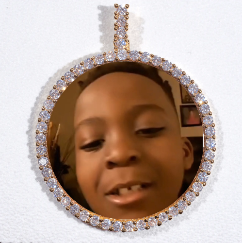LARGE 3D CIRCLE CUSTOM PICTURE PENDANT