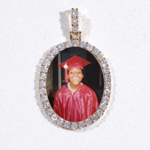 3D Oval Custom Picture Pendant