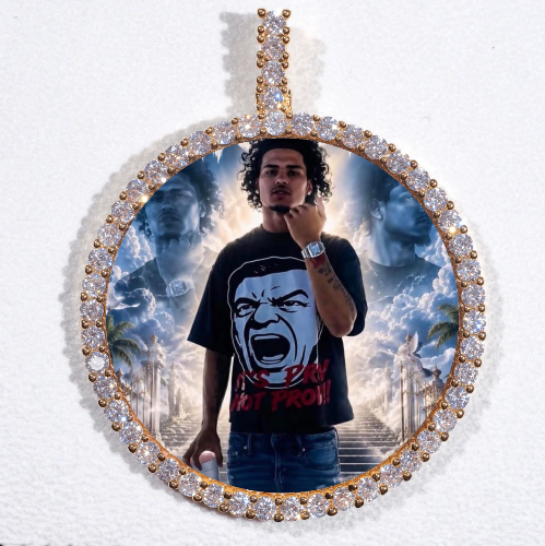 LARGE 3D CIRCLE CUSTOM PICTURE PENDANT