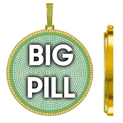 CUSTOM LETTER NECKLACE 3D BIG DISC