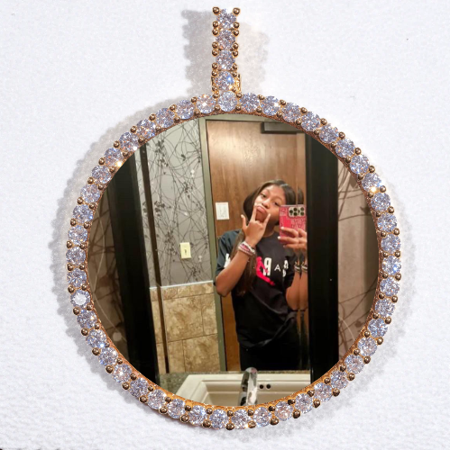 LARGE 3D CIRCLE CUSTOM PICTURE PENDANT