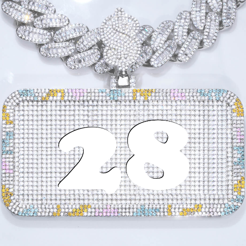CUSTOM LETTER NECKLACE 3D COLORFUL SQUARE