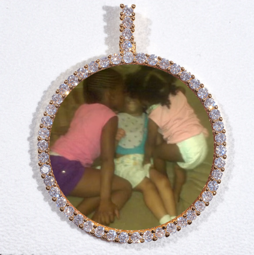 LARGE 3D CIRCLE CUSTOM PICTURE PENDANT