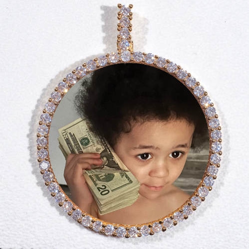 LARGE 3D CIRCLE CUSTOM PICTURE PENDANT