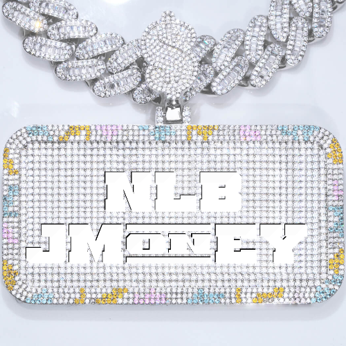CUSTOM LETTER NECKLACE 3D COLORFUL SQUARE