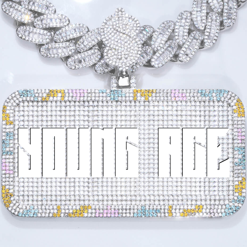 CUSTOM LETTER NECKLACE 3D COLORFUL SQUARE
