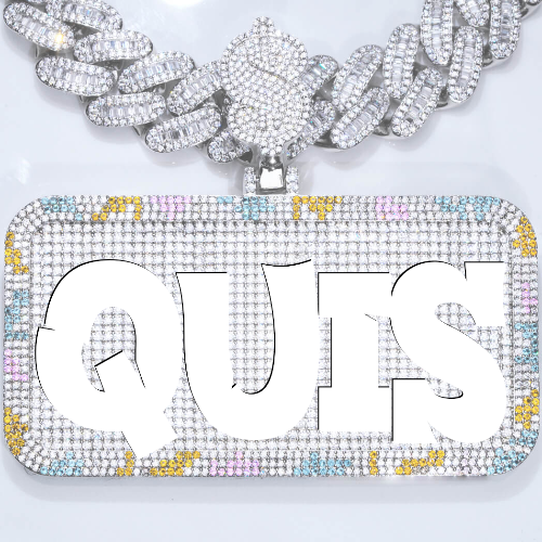 CUSTOM LETTER NECKLACE 3D COLORFUL SQUARE