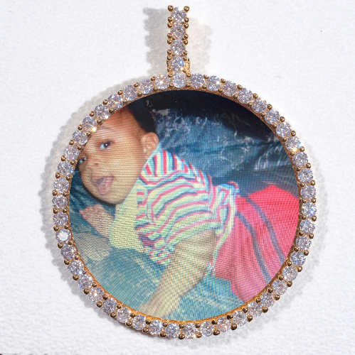 LARGE 3D CIRCLE CUSTOM PICTURE PENDANT