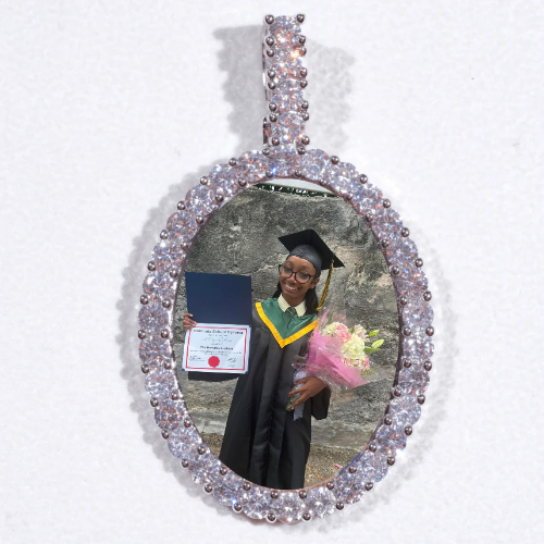 Large 3D Oval Custom Picture Pendant