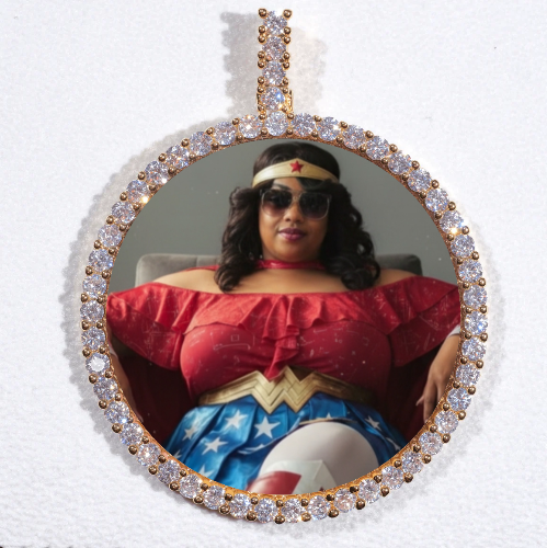 LARGE 3D CIRCLE CUSTOM PICTURE PENDANT