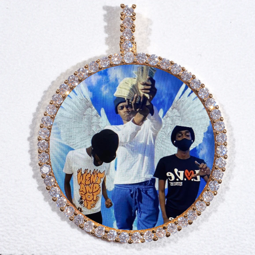 LARGE 3D CIRCLE CUSTOM PICTURE PENDANT