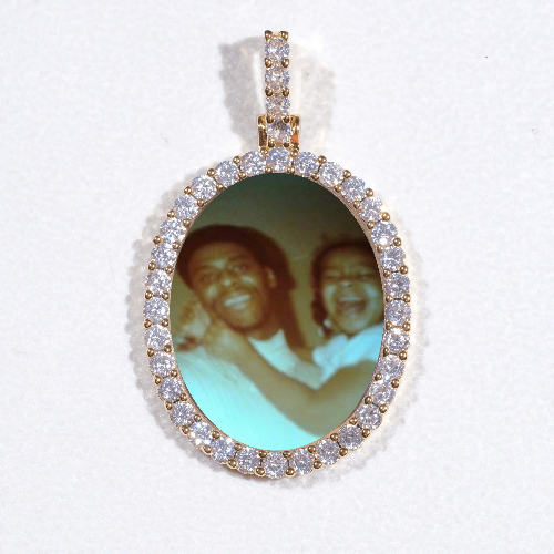 3D Oval Custom Picture Pendant