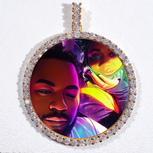 LARGE 3D CIRCLE CUSTOM PICTURE PENDANT