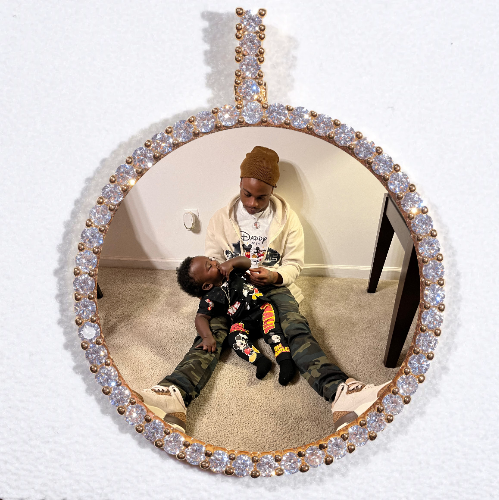 LARGE 3D CIRCLE CUSTOM PICTURE PENDANT