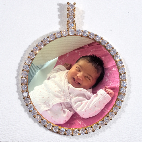 LARGE 3D CIRCLE CUSTOM PICTURE PENDANT