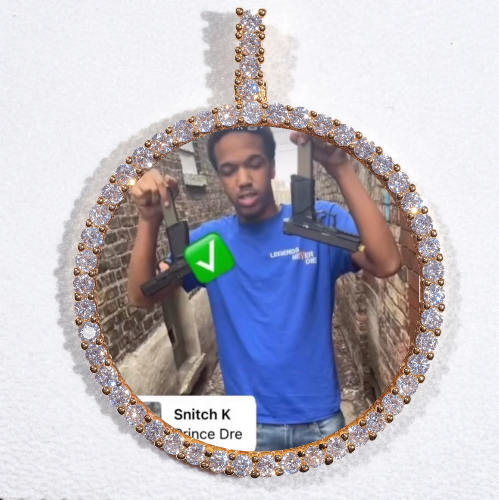 LARGE 3D CIRCLE CUSTOM PICTURE PENDANT