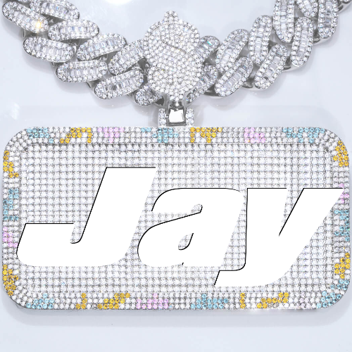 CUSTOM LETTER NECKLACE 3D COLORFUL SQUARE