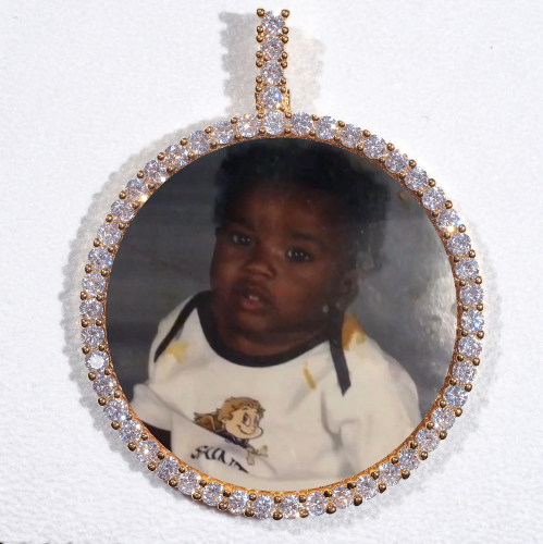 LARGE 3D CIRCLE CUSTOM PICTURE PENDANT