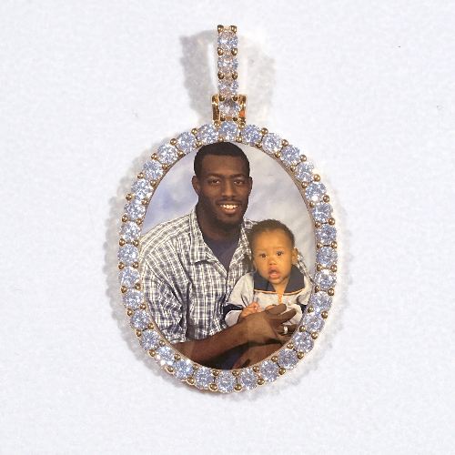 3D Oval Custom Picture Pendant