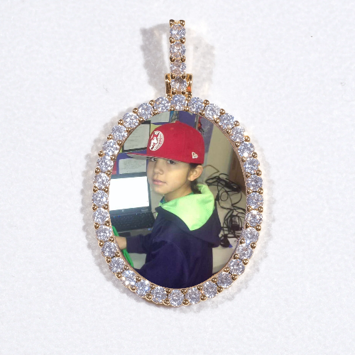 3D Oval Custom Picture Pendant