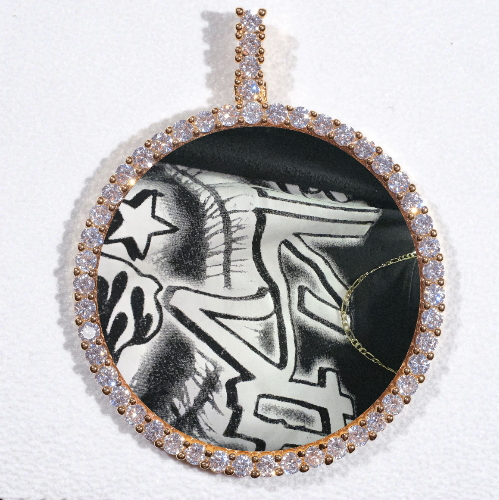 LARGE 3D CIRCLE CUSTOM PICTURE PENDANT