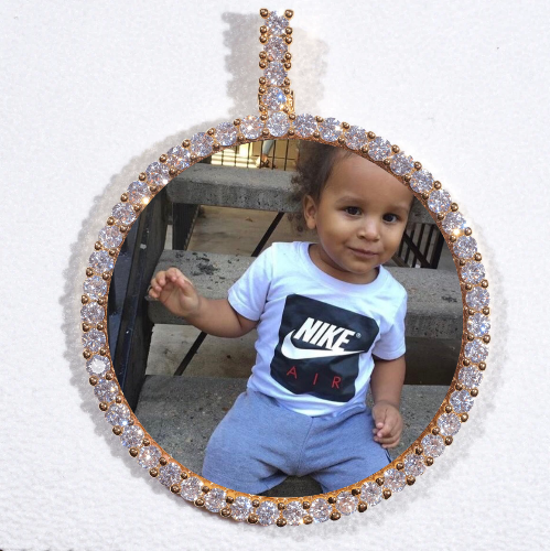 LARGE 3D CIRCLE CUSTOM PICTURE PENDANT