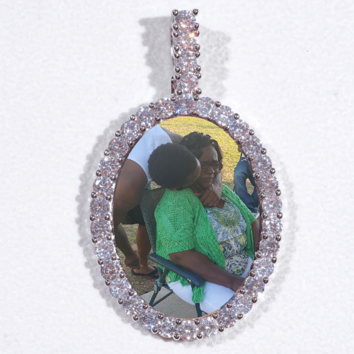 Large 3D Oval Custom Picture Pendant