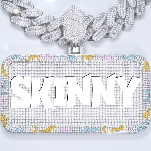 CUSTOM LETTER NECKLACE 3D COLORFUL SQUARE