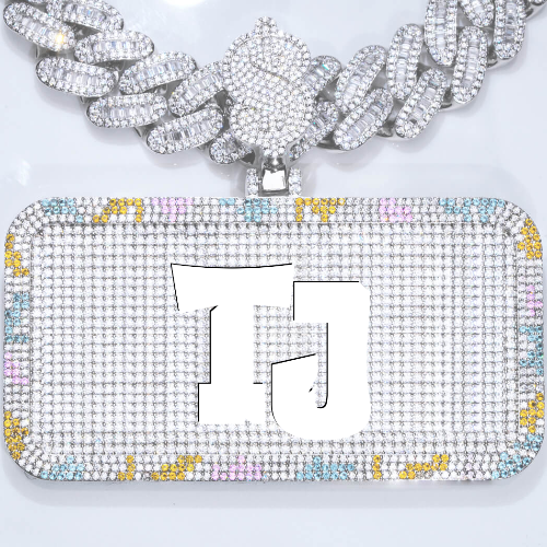 CUSTOM LETTER NECKLACE 3D COLORFUL SQUARE