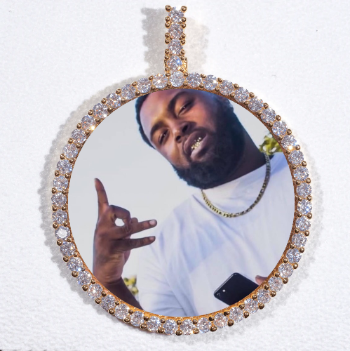 LARGE 3D CIRCLE CUSTOM PICTURE PENDANT