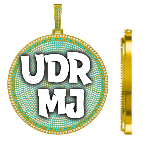 CUSTOM LETTER NECKLACE 3D BIG DISC