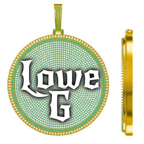CUSTOM LETTER NECKLACE 3D BIG DISC
