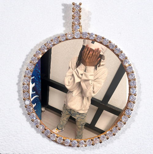 LARGE 3D CIRCLE CUSTOM PICTURE PENDANT