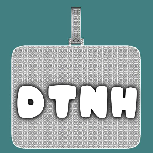 CUSTOM LETTER NECKLACE 3D BIG SQUARE