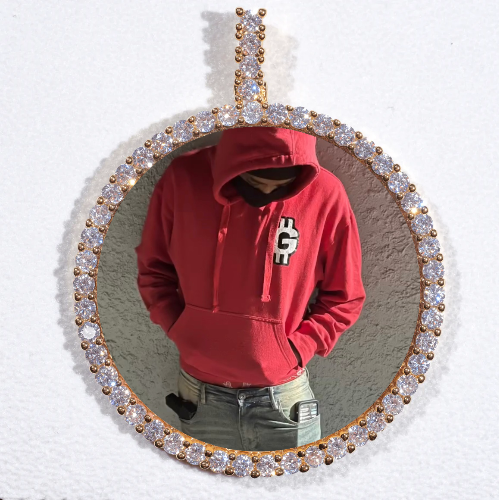 LARGE 3D CIRCLE CUSTOM PICTURE PENDANT