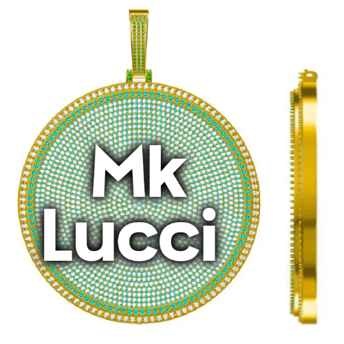 CUSTOM LETTER NECKLACE 3D BIG DISC