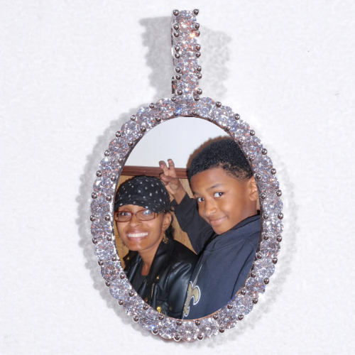 Large 3D Oval Custom Picture Pendant