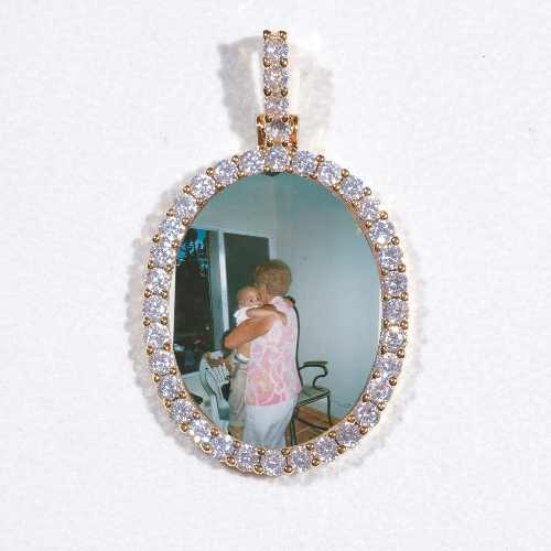 3D Oval Custom Picture Pendant