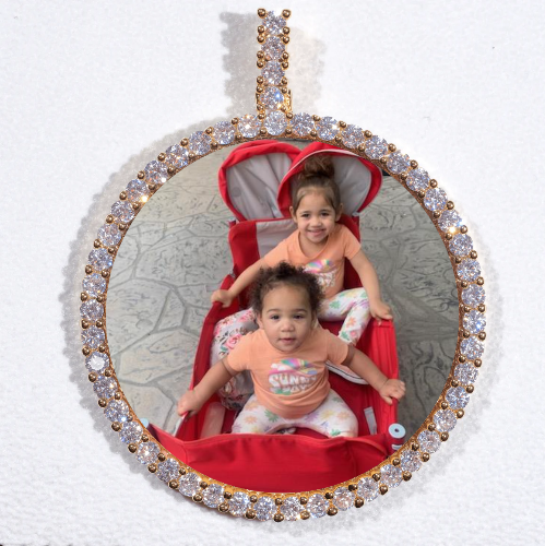 LARGE 3D CIRCLE CUSTOM PICTURE PENDANT