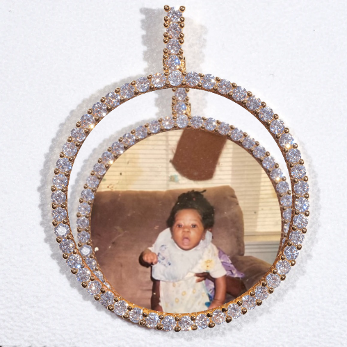 LARGE 3D CIRCLE CUSTOM PICTURE PENDANT
